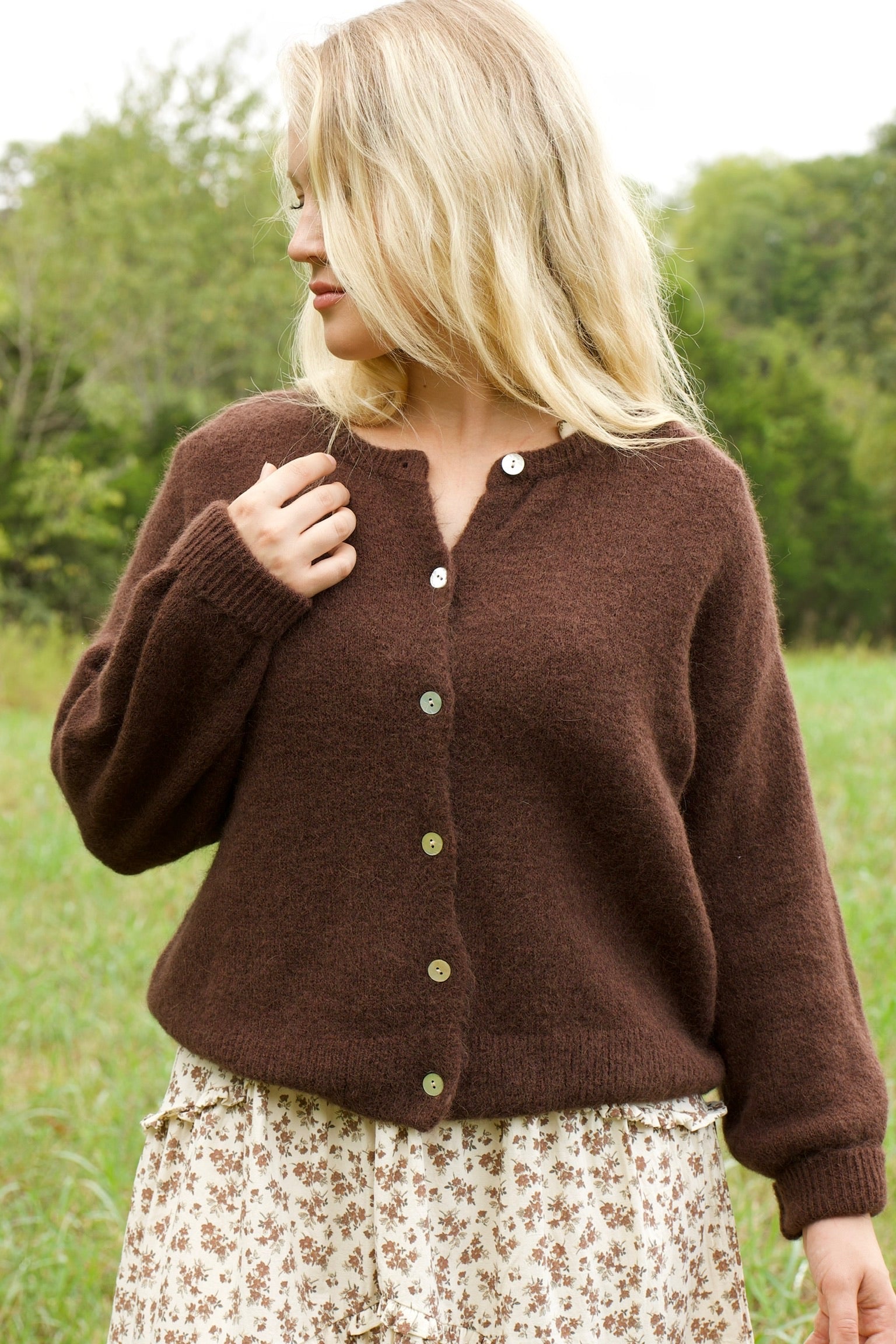 Alpaca Walnut Cardigan