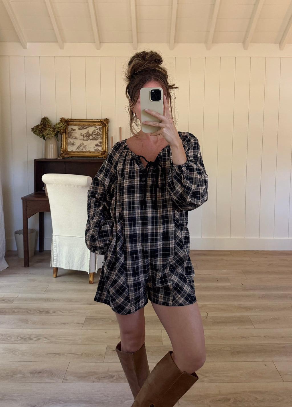 Highland Plaid Romper
