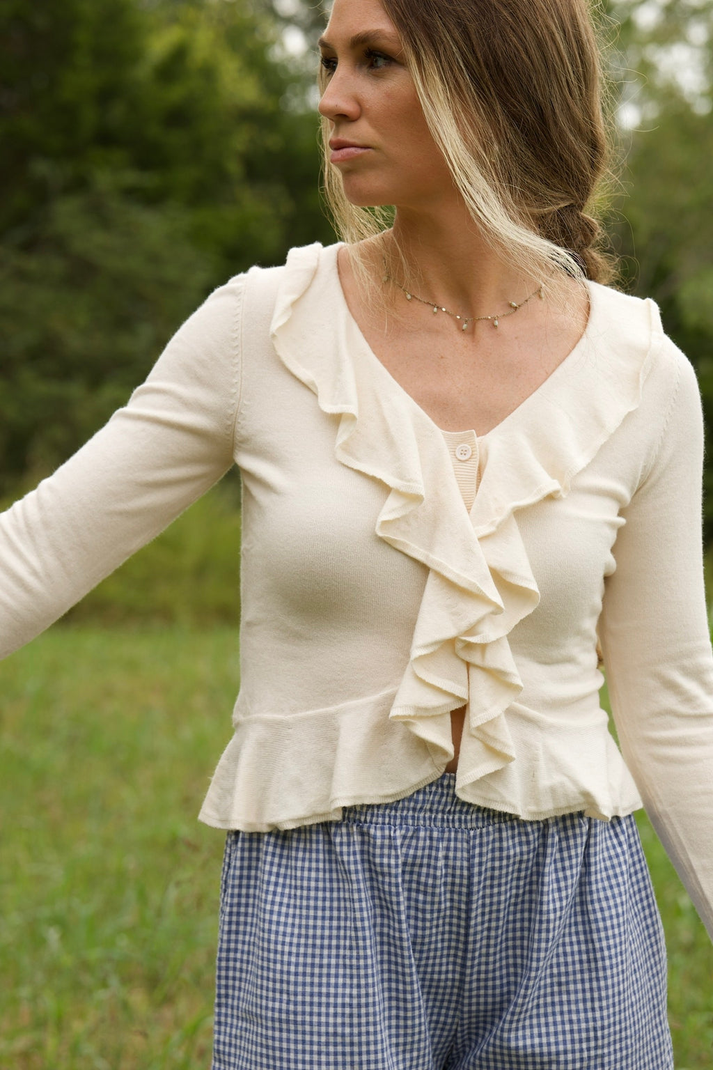 Ruffle Sweater Top
